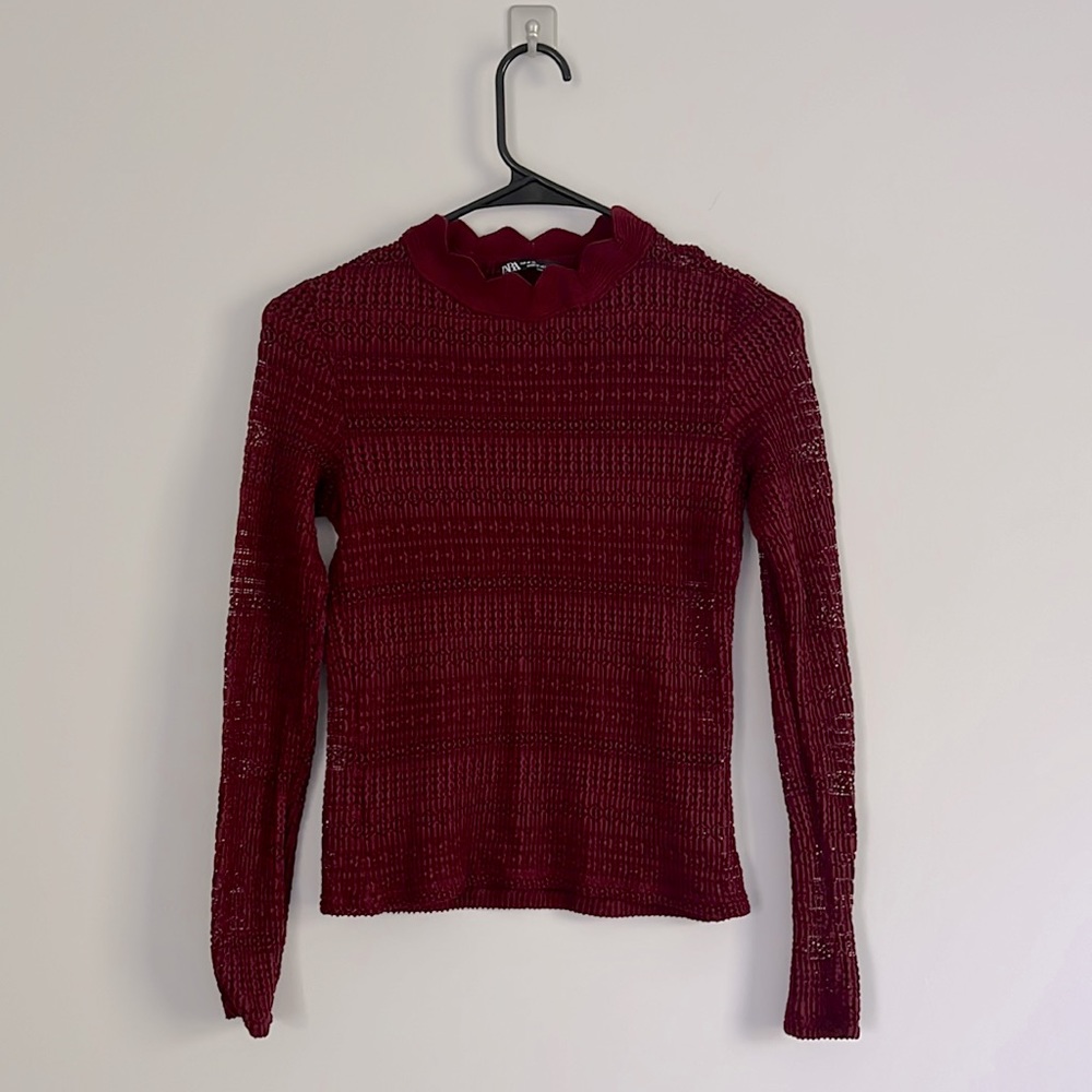 Zara Long Sleeve Crochet Top